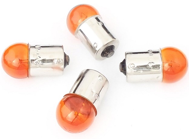 Лампа поворотов с цоколем, 12V10W, G18-1C, оранжевая