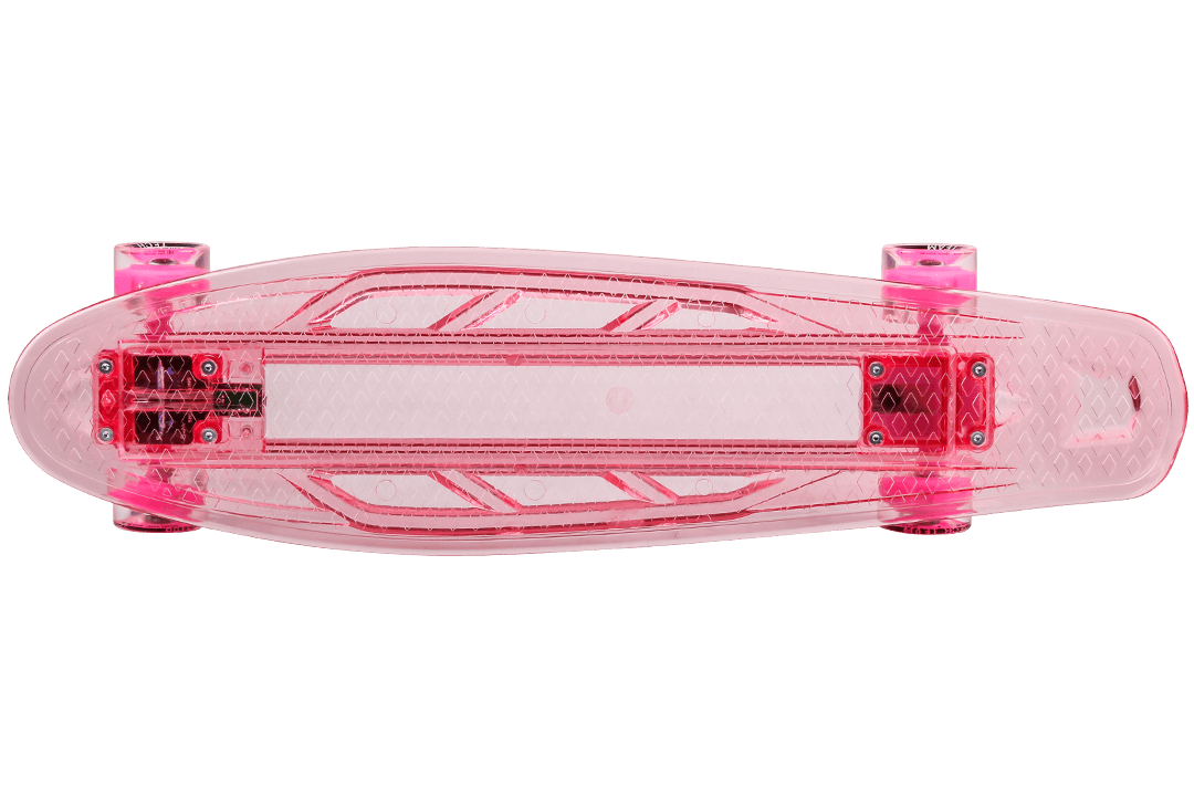 Скейт-Пениборд ТT Transparent Light 27 (дэка пл. 69 LED подсв.), pink, Abec 7 Chrome