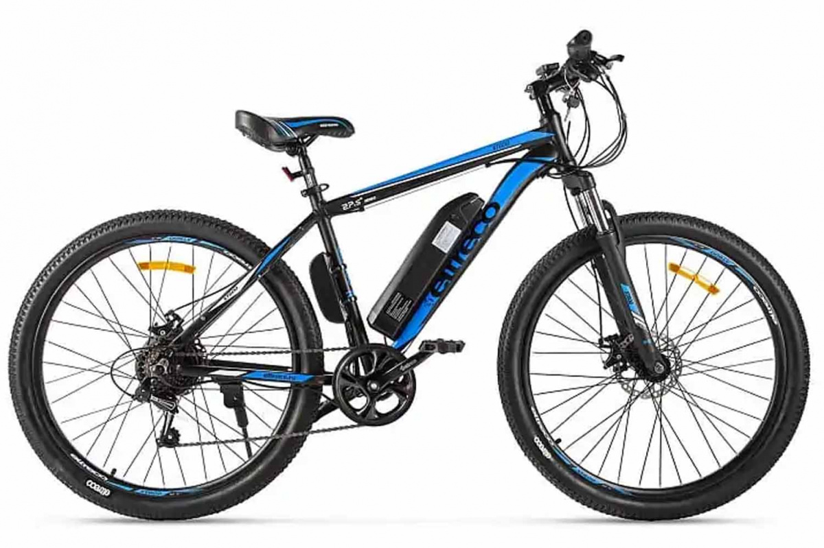 27,5д Велосипед электро Eltreco XT 850 Pro, 500w 36v 7,8ah пр. задн, 7ск, DISK, черно-синий-2675