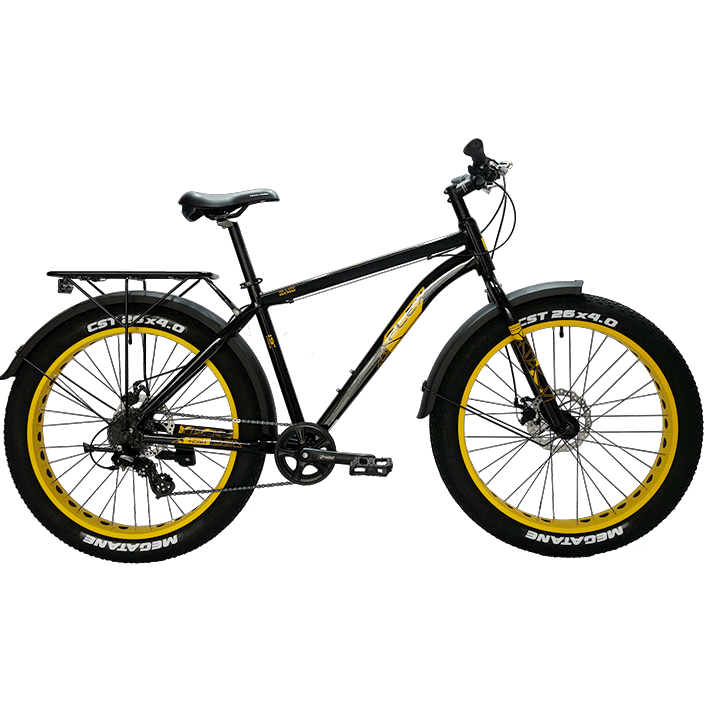 26д. FATBIKE TT Flex, 8 ск, M.DISC, рама AL, рост 19, 26 х 4,00, жёлтый