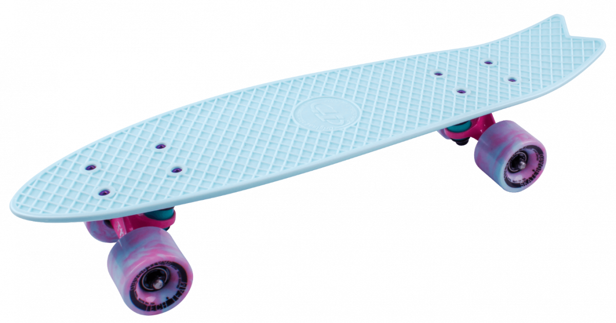 Скейт-Пениборд ТТ Fishboard 23 (дэка пл. 58x15), sky blue, Abec 7 Chrome