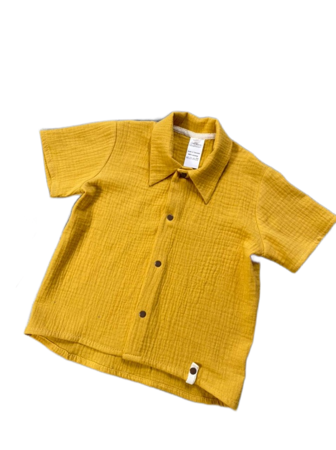 Рубашка 86 р-р АРТ 4441/1М Муслин (горчичный)