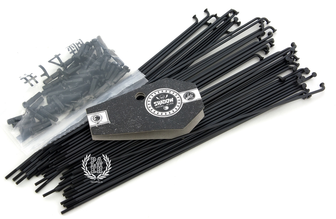 Спицы 20д. 180 мм, BMX Shadow Straight 14G, нерж. с нипелем, чёрные (40 шт. в уп.) 103-06290 180 Спицы 20д. 180 мм, BMX Shadow Straight 14G, нерж. с нипелем, чёрные (40 шт. в уп.) 103-06290 180