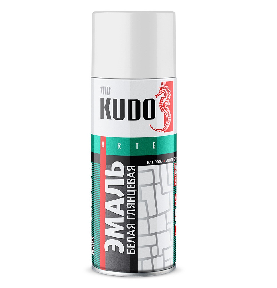 Краска белый глянец, KUDO, 520 мл. KU-1001