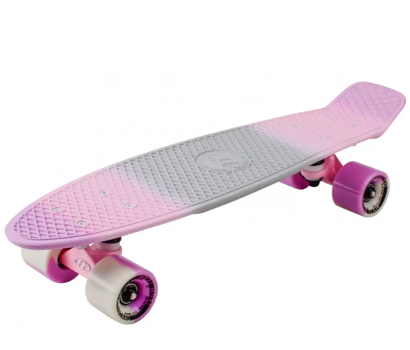 Скейт-Пениборд ТT Muiticolor 22 (дэка пл. 56х15), pink/white, Abec 7 Chrome