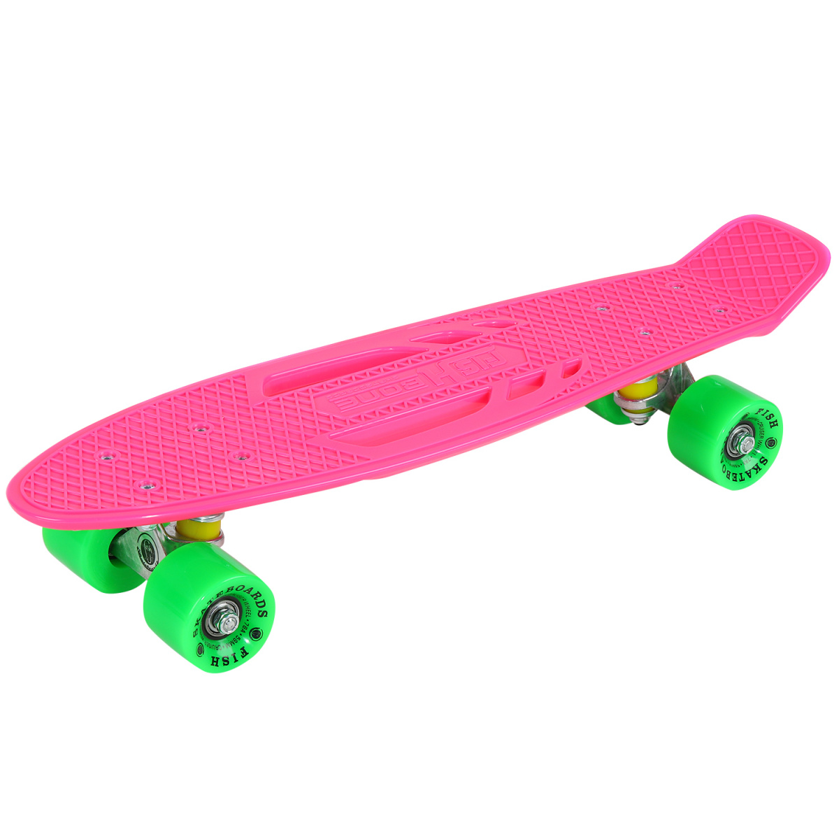 Скейт-Пениборд FISH (дэка пл. (22) 55х13,5), розовый, 9919, Abec 7 Chrome