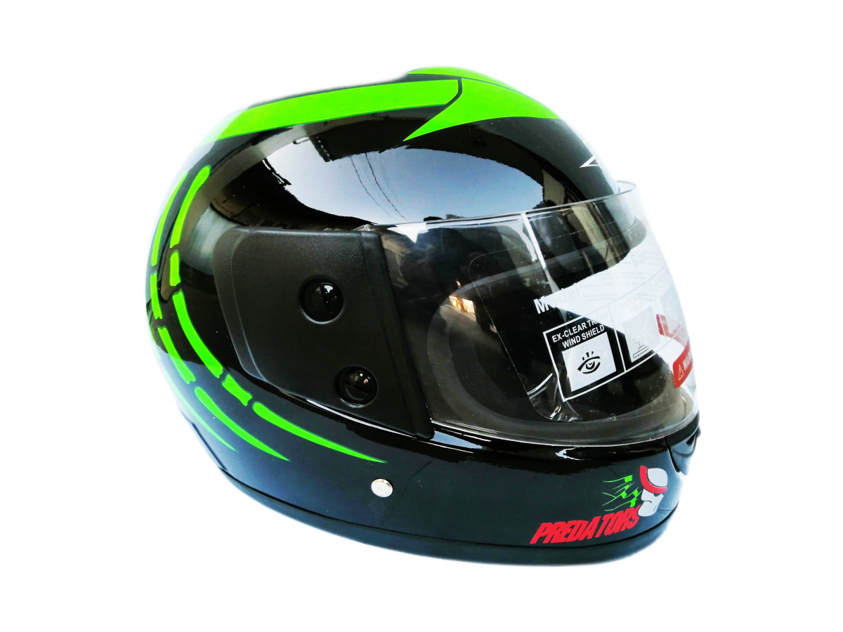 Шлем интеграл, BLD-825, размер S, Хищник черно-зеленый, ХЧЗ02307