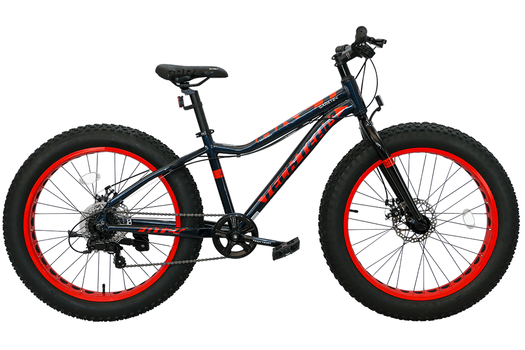 24д. FATBIKE TT Garet, 7 ск, M.DISC, рама AL, рост 14, 24 х 4,00, серый