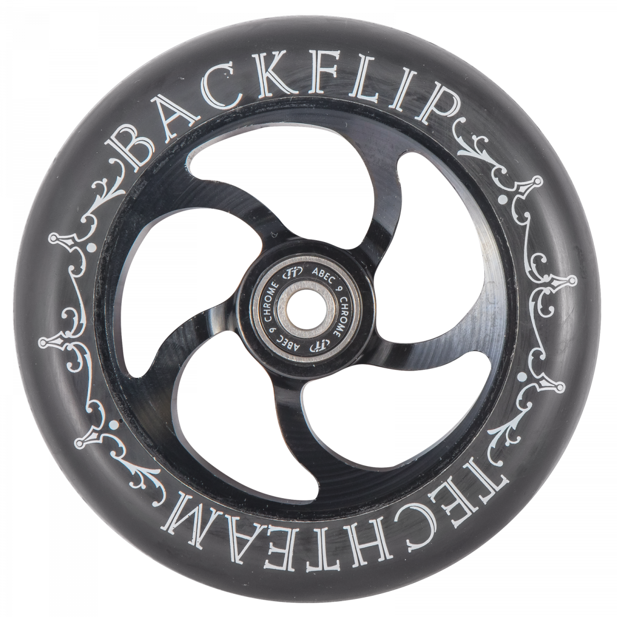 Колесо самоката паркового ф 120 мм 5F, Flat Solid, AL, (для Backflip), подш. Abec - 9, TТ черный Колесо самоката паркового ф 120 мм 5F, Flat Solid, AL, (для Backflip), подш. Abec - 9, TТ черный