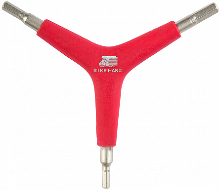Шестигранники 4/5/6 мм треуг, обрезинен, красн, BIKE HAND YC-356, YA 230057