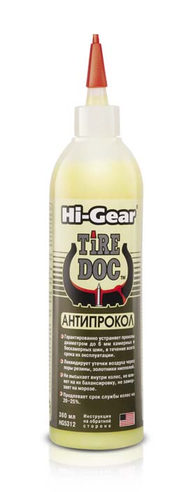 Герметик для камер, бутылка 360 мл, TIRE DOCTOR Hi Gear, антипрокол 5312 