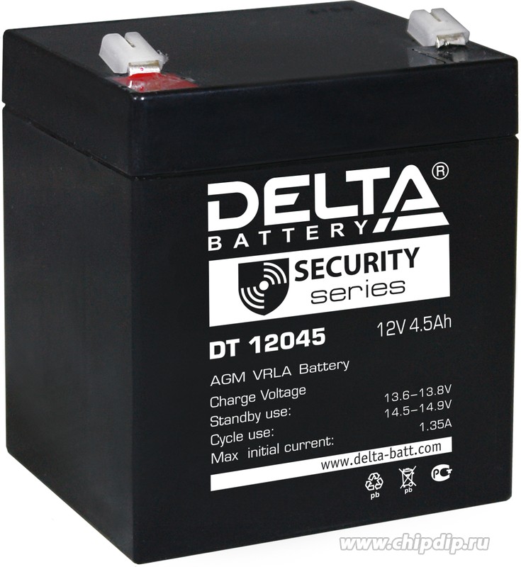 АКБ 12V4.5AH DELTA DT-12045 (90-70-107) 1600 г., заряж., гель 