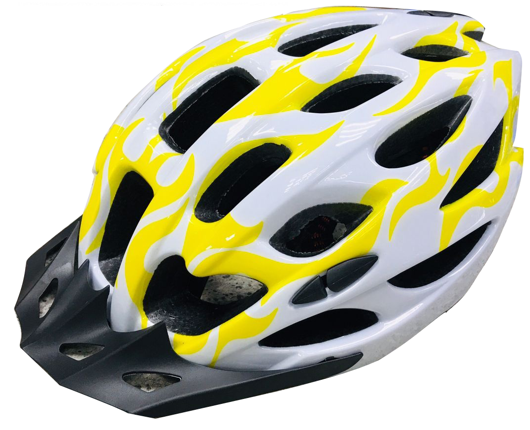 Шлем ВЕЛО защит. FSD-HL003 (in-mold) (L) 54-61 см, жёлто-белый 600307