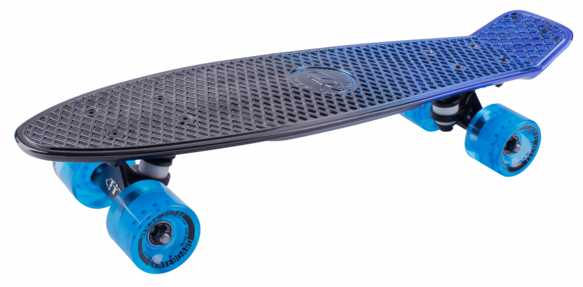 Скейт-Пениборд ТT Metallic 22 (дэка пл. 55х15), синий, Abec 7 Chrome