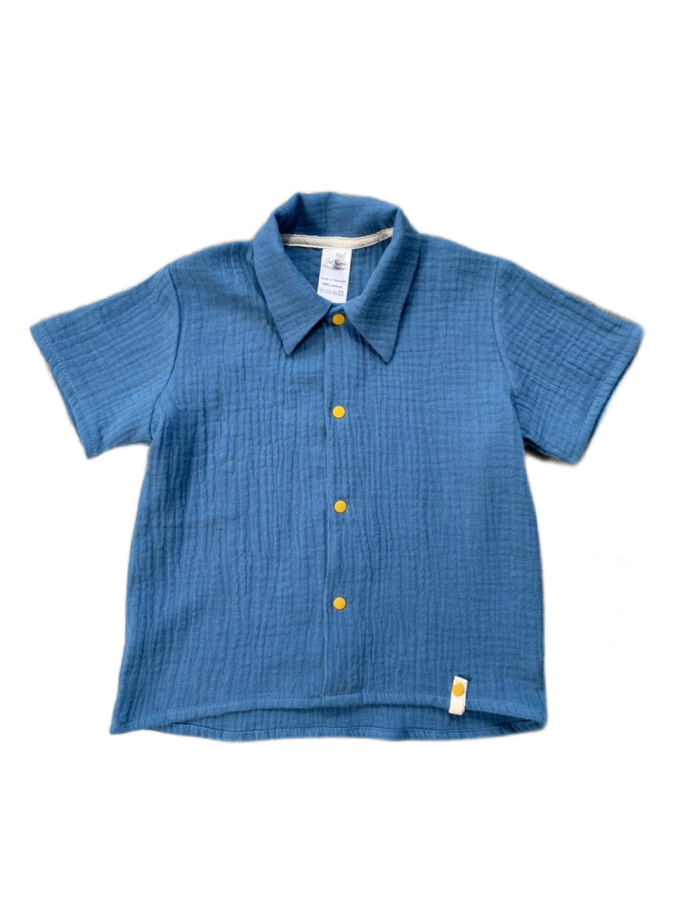 Рубашка 80 р-р АРТ 4441М Муслин (синий)