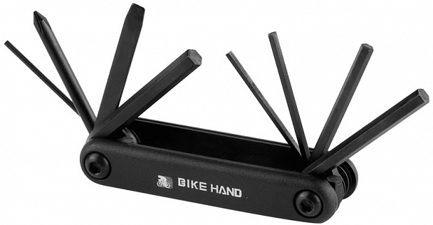 Мультитул, шестигр. 2/2,5/3/4/5/6 мм, отверт, черные, BIKE HAND YC-270, 230034 Мультитул, шестигр. 2/2,5/3/4/5/6 мм, отверт, черные, BIKE HAND YC-270, 230034