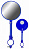 Зеркала пл. FCR-S99B-4, на гибк.ножке с катаф. 70 мм. L 145, синие, 220020