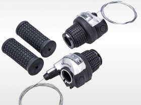 Перекл. на руль 3х7 ск. лев./прав. Revolshift, аналог Sh. EF-41, с ручками, с оплет.серый 666-17 Перекл. на руль 3х7 ск. лев./прав. Revolshift, аналог Sh. EF-41, с ручками, с оплет.серый 666-17