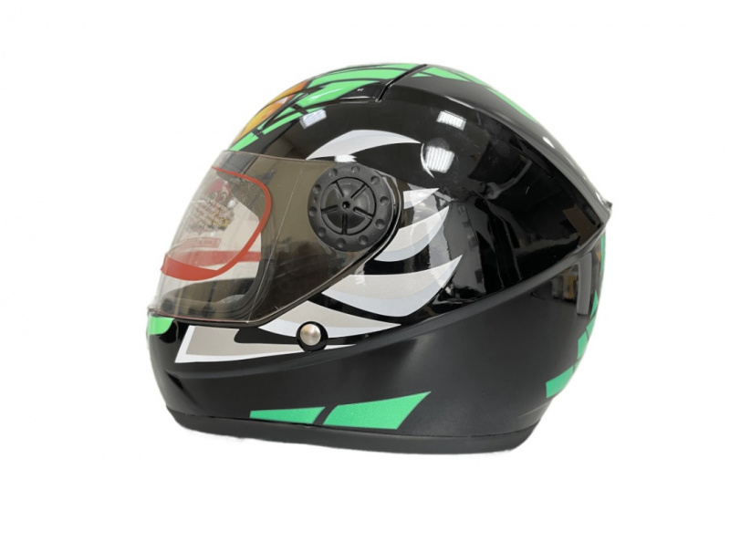 Шлем интеграл детский, SAFEBET HF-909, L(59-60), черно-зеленый