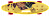 Скейт-Пениборд ТТ Fishboard 23 (дэка пл. 58x15), print yellow, Abec 7 Chrome